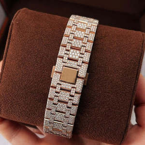 Most Popular VVS Moissanite Diamond Rose Gold Tone Stainless Steel Chrono Iced Out Mechanical <b>Automatic</b> Hip Hop Wrist Watch - Product Image 4