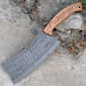 Couteau de chef JEXMOO OEM fait main en acier au carbone de qualité industrielle, multifonctionnel, motif goutte de pluie, avec étui en cuir pour la cuisine - Product Image 6