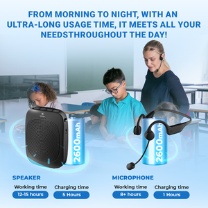 WINBRIDGE C007 Mini amplificador <span class=keywords><strong>de</strong></span> <span class=keywords><strong>voz</strong></span> inalámbrico <span class=keywords><strong>de</strong></span> plástico con micrófono <span class=keywords><strong>de</strong></span> auriculares - Product Image 6