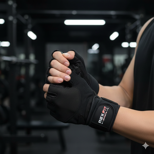 Exercise Gloves Half-Finger Gym Gloves <b>Wrist</b> <b>Support</b> Gloves Breathable Gym Gloves for Unisex Heavy Duty Lifting Gloves - Product Image 1