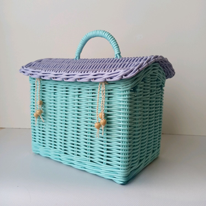 Délicieux mignon Mini osier rotin maison de poupée jouets pour enfants ou panier de rangement de bonbons avec poignées faites à la main au Vietnam - Product Image 4