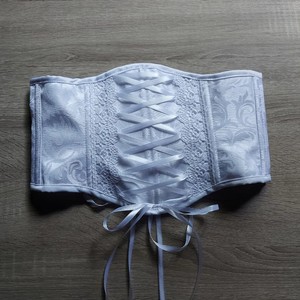 ชุดรัดรูปผ้าคอร์เซ็ทสำหรับสตรีผ้าคอตตอนสีขาวลูกไม้ชุดรัดรูปแบบปรับได้สำหรับ100% - Product Image 1