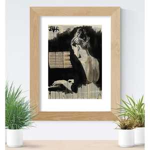 Impression d'art Sonata de Loui Jover, design moderne avec influences Art Déco, encadrée en métal pour décoration murale de bureau ou de salon - Product Image 1