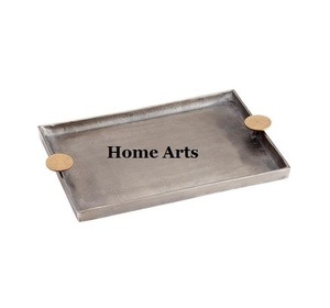 Bandeja de Servicio de Alimentos de Aluminio Martillado, la Mejor Calidad, Color Plateado, Bandeja para Servir Chocolates, Más Vendida - Product Image 6