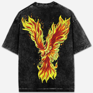 Trending Men Custom Logo Printed Acid Wash Camiseta para Unisex Casual manga corta 100% algodón Fleece Drop Shoulder T-Shirt - Product Image 1