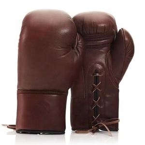 Gants de boxe d'entraînement MMA professionnels vintage sur mesure, fermeture à lacets, cuir de vache véritable, séchage rapide, logo personnalisé, tailles variées - Product Image 3