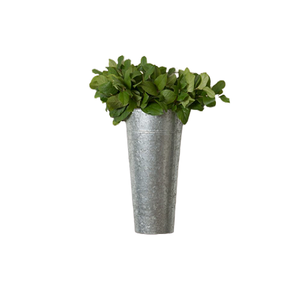 Jardinière de fleurs de forme ronde de conception simple jardinière haute de couleur argent galvanisée de qualité supérieure pour la maison et le jardin - Product Image 1