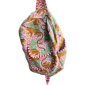 Wholesale Girls Geometric Pattern Fabric Backpack Cotton <b>Quilting</b> School Travel Large Capacity <b>Handbag</b> Student Zipper Anti-Theft - Product Image 1