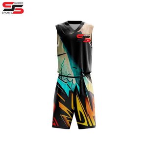 Logotipo personalizado de alta calidad Sublimación deportiva Uniforme de baloncesto Nuevo estilo Diseño Hombres Uniforme de baloncesto Kit - Product Image 6