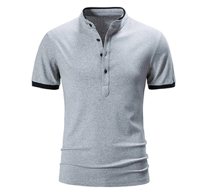 Vente en gros OEM de modèles de chemises pour hommes couleur unie col montant pour polo à col polo pour hommes polo pour hommes 2025 - Product Image 2