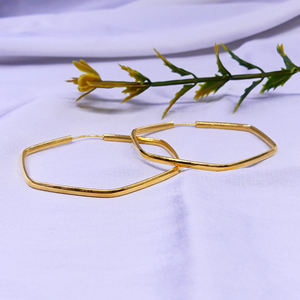 Women's Elegant Hexagon <b>Silver</b> 925 <b>Earrings</b> Handmade <b>Wedding</b> & Party Wear With Gold Plating Daily Classic Accessory - Product Image 4