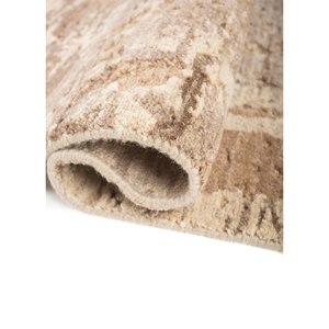 พรมขนสัตว์ถักมือสีเบจและสีน้ำตาลลายแบบนามธรรม ยี่ห้อ Uvenuti รุ่น AIWL-3084 สำหรับห้องนั่งเล่น ทางเข้าบ้าน และโถงทางเดิน เหมาะสำหรับวัยรุ่น - Product Image 2