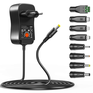 แหล่งจ่ายไฟแบบสวิตชิ่ง AC DC หลายแรงดัน 48W 5V 6V 9V 12V 15V 19V 20V 24V 8 หัวแปลง พร้อม USB C ล็อคกุญแจ ได้รับมาตรฐาน CE FCC RoHS - Product Image 1