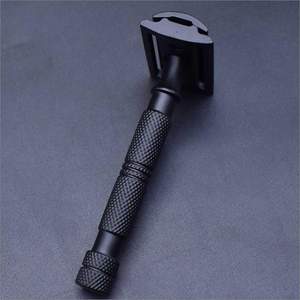 Rasoirs de rasage de gorge en acier inoxydable à revêtement noir mat de haute qualité Rasoirs de sécurité du fabricant direct pour les barbiers - Product Image 4