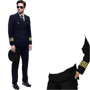 Conjunto de uniformes de aerolínea para hombres, ropa de trabajo personalizada de dos piezas, tela cómoda y duradera, suministro de fábrica profesional Formal - Product Image 2