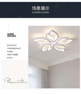 โคมไฟเพดาน LED ดีไซน์ดอกไม้ 15 หัว แสงสีขาวเย็น 3500K ฝาครอบอะคริลิค แขวนไม้ สำหรับห้องนั่งเล่น CRI 80 รับประกัน 3 ปี - Product Image 5