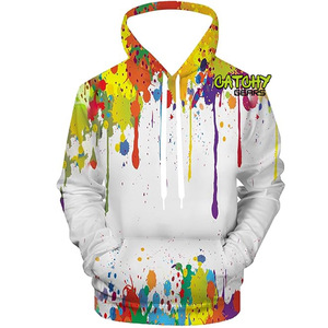 Nouveau design Sweats à capuche sérigraphiés en détresse Sun Fade Custom Cropped Oversize Cotton French Terry Sweats à capuche délavés à l'acide pour hommes - Product Image 3