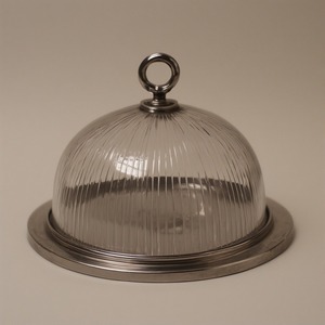 Cúpula de vidrio Premium con base de madera rústica soporte para pasteles artesanal hecho a mano que ofrece acento decorativo para cocinas - Product Image 1