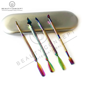 Empujador de cutículas de uñas multicolor Buena venta Herramienta de cuidado de uñas Uso en salón de belleza para cuidado Empujador de cutículas de acero Ecológico - Product Image 3