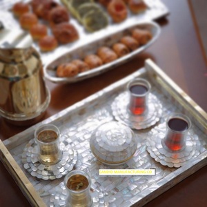 BANDEJAS DE MADRE DE PERLA BANDEJA DE MADERA ACRÍLICA ALMACENAMIENTO DE ALIMENTOS Y CONTENEDOR para DECORACIÓN EID DECORACIÓN DEL HOGAR CAJA DE ALMACENAMIENTO DE REGALO BANDEJAS RAMADAN - Product Image 2