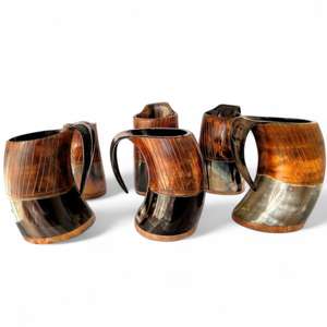 Taza de cuerno de búfalo natural con patrón único para una experiencia de bebida auténtica y propósito de regalo a un precio asequible - Product Image 4