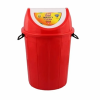 Poubelle à couvercle pivotant en polypropylène bleu moderne de bonne qualité, 21 à 25 litres, avec poignée, écologique, facile à nettoyer, pour la maison, le bureau, l'hôpital
