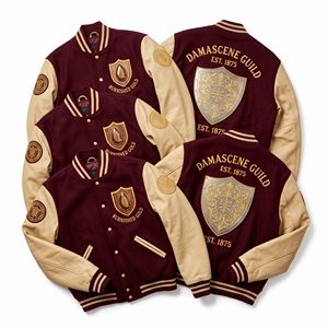 Blouson universitaire en laine vert forêt, marron rouille, avec broderie Celestial Herd Bootes <span class=keywords><strong>Arcturus</strong></span> Bear Driver, vente en gros - Product Image 4