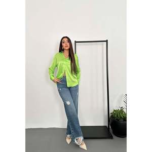 เสื้อเชิ้ตผ้าซาตินสีนีออน - สีนีออน - Product Image 4