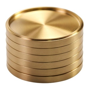 Posavasos únicos de dos tonos de latón y níquel al por mayor, nueva colección de India para uso en hoteles, restaurantes y oficinas, empaquetados en cajas de cartón - Product Image 1