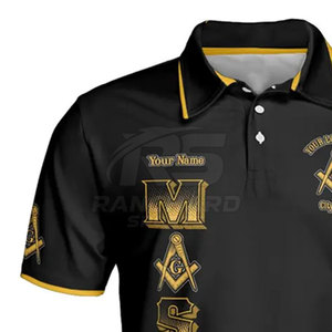 Polo personnalisé franc-maçon à manches courtes, haut en coton maçonnique, polo maçonnique pour homme, symbole maçonnique brodé, t-shirt - Product Image 4