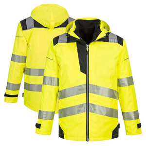 Hi Vis Construction Workwear <b>Jacket</b> for <b>Men</b> Winter Waterproof Security Clothing <b>Reflective</b> Safety Features Logo - Product Image 1