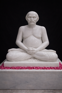 Estatua de mármol tallada a mano elegante escultura tradicional india Lahiri Mahashay Kriya Yog Color personalizado para interiores - Product Image 3