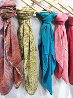 Bufanda de Saree de crepé de la mejor calidad, ropa de playa ligera, chal envolvente para Bikini, hecho a mano Sarong, 100%