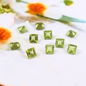 6X6MM AAA qualité naturel péridot vert carré à facettes pierres précieuses en vrac à la main bijoux semi-précieux pour la fabrication de lots en gros - Product Image 3