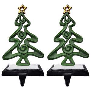 Porte-bas des fêtes en fonte peinte à la main pour rehausser le décor de votre cheminée avec un charme saisonnier - Product Image 6