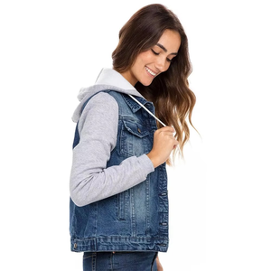 Veste en jean pour femme de haute qualité, couleur unie, coton lavé, respirante, confortable, décontractée, veste en jean pour femme - Product Image 5