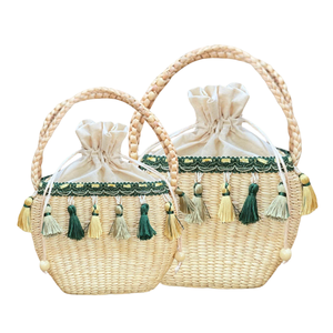 Bolso pequeño y elegante con jacinto de agua, diseño sostenible a la moda con forro de algodón y dos asas personalizable - Product Image 1