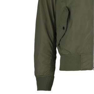 OEM personalizado de los hombres mangas de cuero bordado Logo Letterman chaqueta de bombardero con dos bolsillos con abertura lateral chaqueta acolchada con capucha niños - Product Image 3