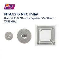 Etiqueta NFC NTAG213 de 13.56MHz ISO 14443A, Redonda de 15mm, Cuadrada de 50x50mm, Etiqueta NFC Húmeda y Seca para Embalaje Inteligente