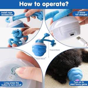 Giocattolo giocattolo interattivo intelligente per cani con funzione di movimento ricaricabile con <span class=keywords><strong>suono</strong></span> e luce a LED - Product Image 3