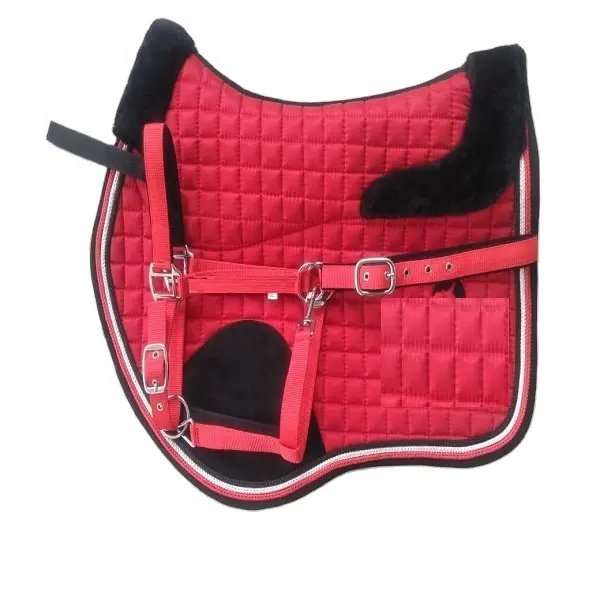 Almohadilla de sillín de caballo para saltar, juego de cuerda de plomo de nailon a juego personalizado OEM, fabricante de Casa de equitación equina, tienda de tachuelas India