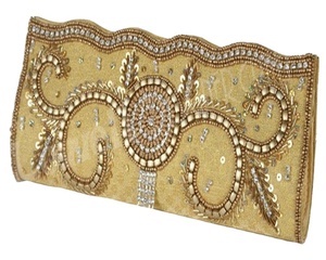Pochette de soirée en satin Lowellcraft de luxe pour femmes, broderie à la main - Product Image 1