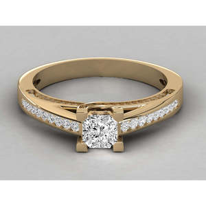 Bague solitaire en or 14 carats pour femmes, diamant cultivé en laboratoire, élégante et luxueuse - Product Image 6