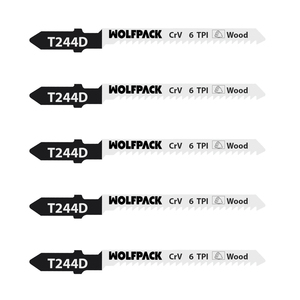 Lames de scie sauteuse pour le bois, coupe grossière, 5 pièces. Lame en chrome vanadium 58. Tige en T universelle - Product Image 1