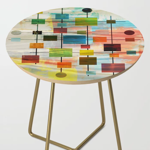 Mesa de estilo europeo de madera sólida con esmalte impreso, mesa de Estilo Vintage para sala de estar - Product Image 4