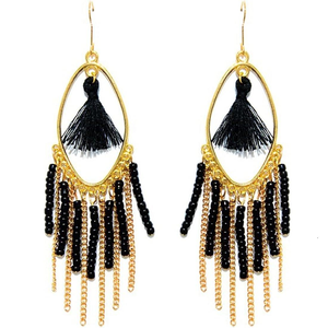 Boucles d'oreilles en perles de rocaille faites à la main avec des détails de broderie, boucles d'oreilles élégantes de saison, boucles d'oreilles à breloques en perles de rocaille - Product Image 2