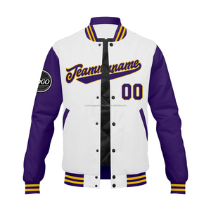 Custom <b>Varsity</b> <b>Jacket</b> Embroidered Logo Stand Front Wool Body Windproof Breathable Summer Custom Branded Production - Product Image 2
