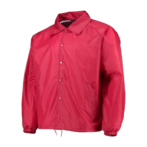 Chaqueta de entrenador con logotipo personalizado para hombre, estilo informal de talla grande con estampado de tela de lona con cierre de cremallera para invierno - Product Image 2