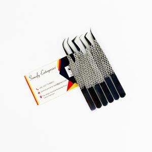 Pinzas de pestañas de Metal personalizadas de alta calidad Pinzas de pestañas de punta de fibra de acero inoxidable cómodas pinzas de pestañas de Punta puntiaguda - Product Image 2