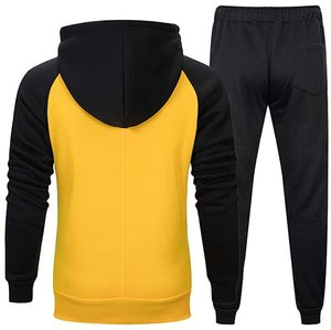 Ensemble de survêtement deux pièces pour homme 2026 personnalisé, léger, en molleton de coton premium, à capuche, uni ou imprimé, pour le sport - Product Image 2
